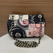 Authentic Chanel Limited Edition Flap in Fabric With Painted Design AG 3