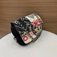 Authentic Chanel Limited Edition Flap in Fabric With Painted Design AG 4