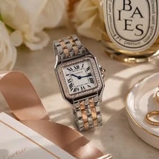 Cartier — NEW Cartier Panthere Medium Rose Gold Two-Line W3PN0015 Diamonds! — Watch — resale