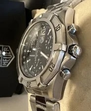 Tag Heuer 2000 Professional, Chronograph, 38mm, Black Dial, Good Condition, Box 3