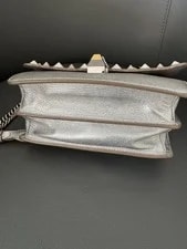 Authentic Fendi Kan I Metallic Scalloped Studded Small 4