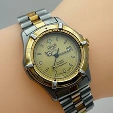 TAG Heuer 2000 Professional 964.015 Gold Dial Two-Tone Quartz Working 2