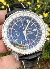 Breitling Navitimer World GMT 46mm Stainless Steel Chronograph A24322 Only 2