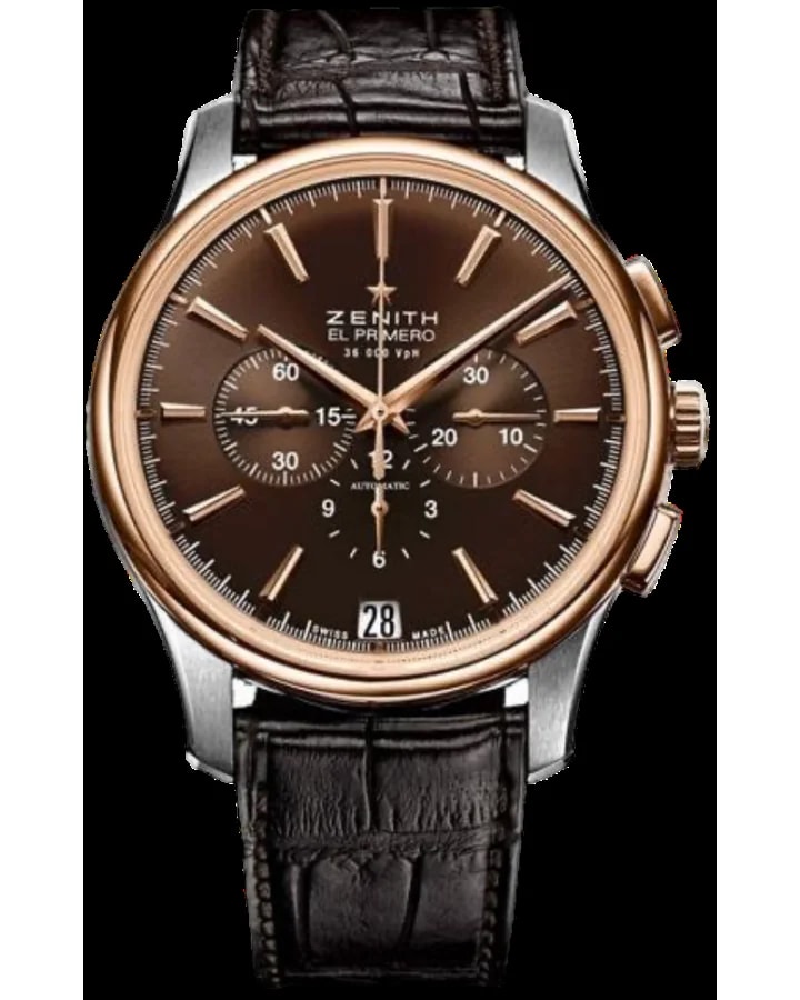 Worldofluxuryus — Zenith El Primero Captain Chronograph Stainless Steel & 18K Rose Gold — Watch — resale