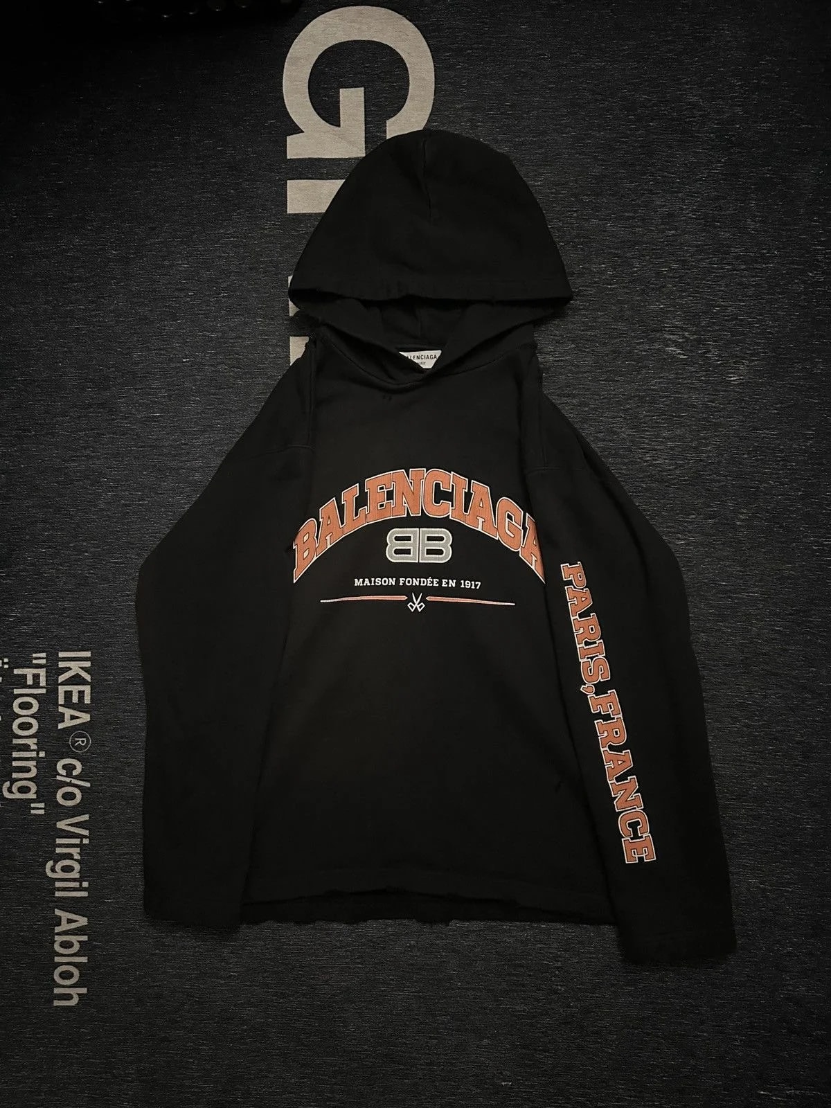 Balenciaga — Balenciaga Maison Fondee Distressed Hoodie — streetwear — resale
