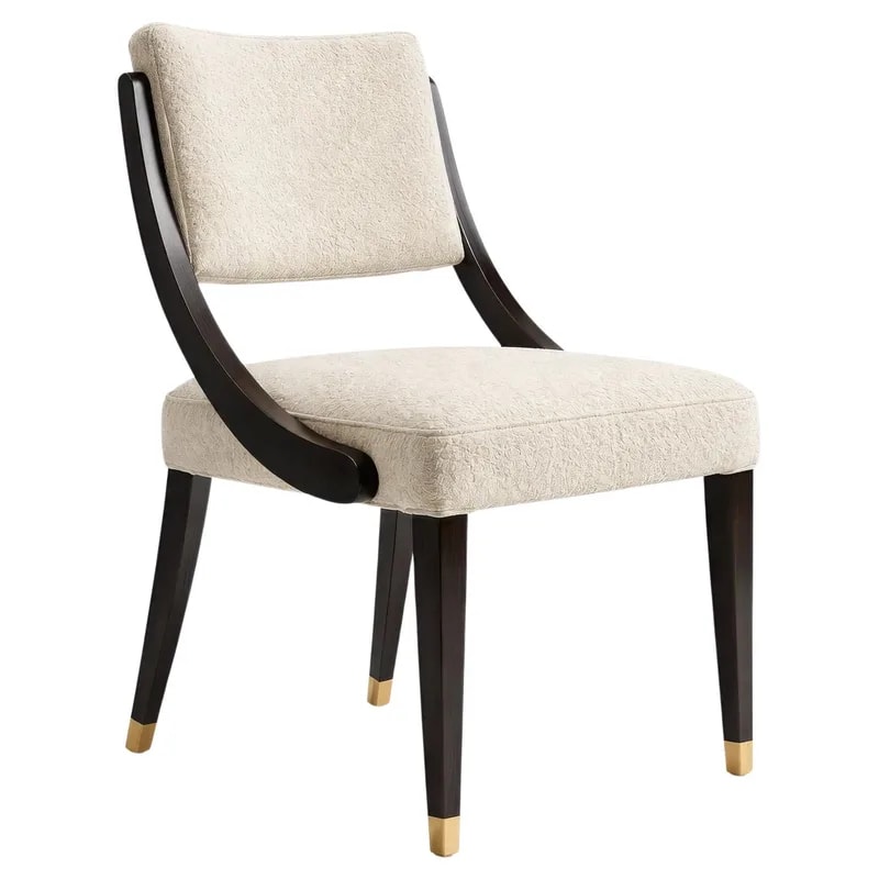 Opera Dining Chair - French Modern Style with Boucle Upholstery and Ebony Frame — Furniture — resale