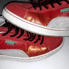 Puma Suede Classic Sz 9 Low Lace Up Shoes "Colorburn" / Panels Patina 3
