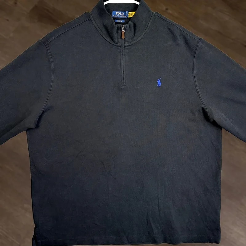 Polo Ralph Lauren — Polo Ralph Lauren Estate Rib Quarter-Zip Pullover Mock Neck Sweater — streetwear — resale