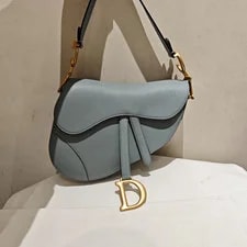 Dior — Dior Medium Saddle in Foggy With Hardware — Handbag — resale