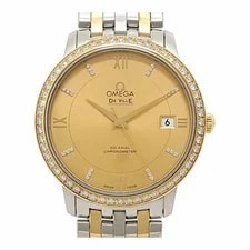 Omega de Ville Prestige Bezel Diamond 424.25.37.20.58.001 37mm Gold Dial #TSW096 4