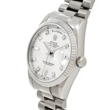Rolex Day-Date 118239A 36mm White Gold Silver #WW355 2