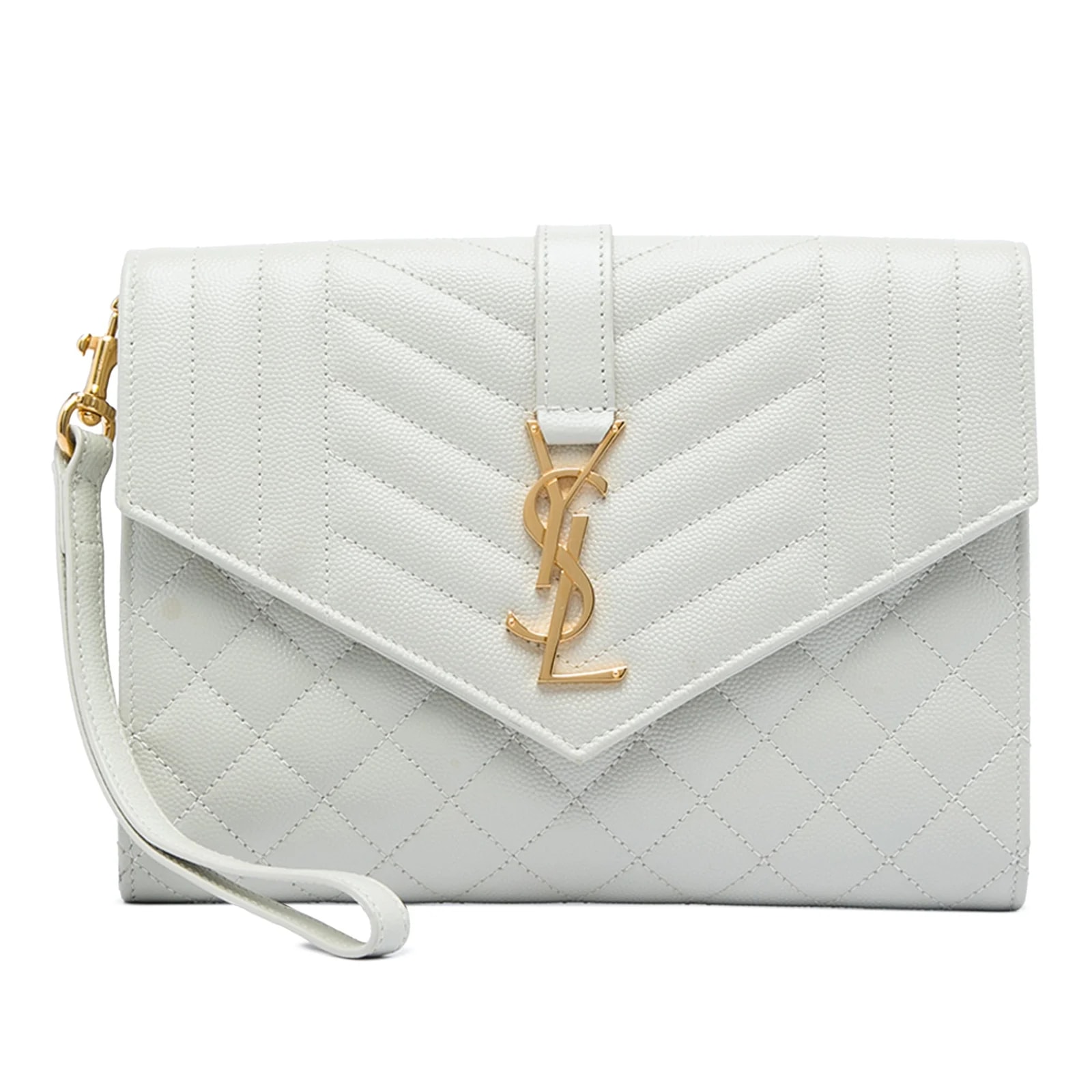Saint Laurent — Grain de Poudre Triquilt Envelope — Handbag — resale