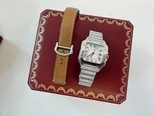Cartier 4075 Santos Stainless Steel Silver Dial Automatic Movement 3