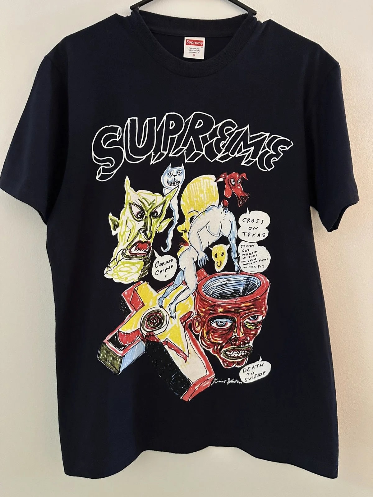 Supreme — Supreme Daniel Johnston Logo Tee — streetwear — resale