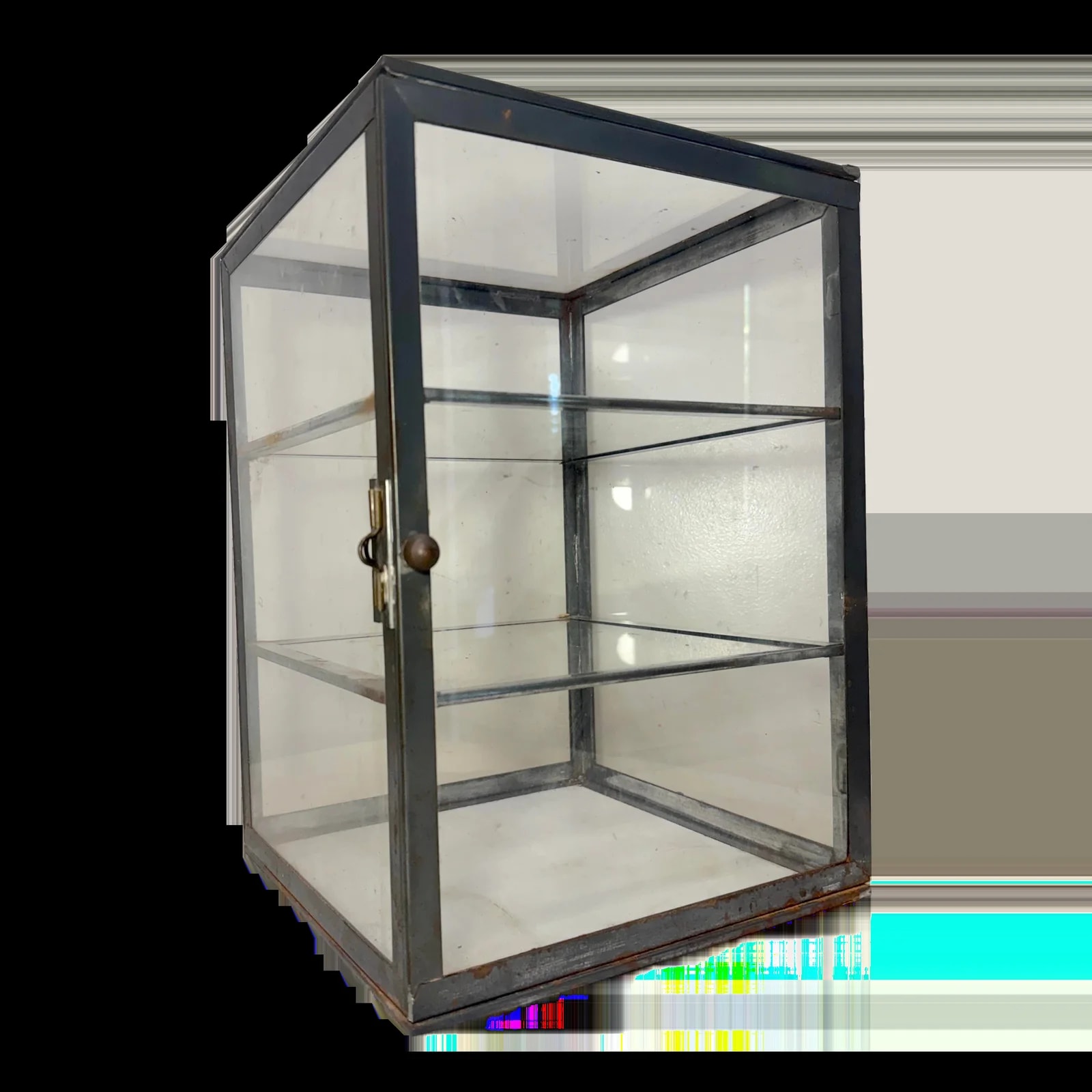 Case — Antique Handmade Metal Countertop Store Display Show Case Sliding Shelves — Furniture — resale