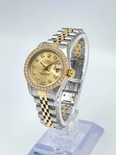 Rolex Datejust 26mm 69173 Champagne Diamond Dial Diamond Bezel Two Tone Box 3