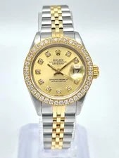 Rolex Datejust 26mm 69173 Champagne Diamond Dial Diamond Bezel Two Tone Box 4