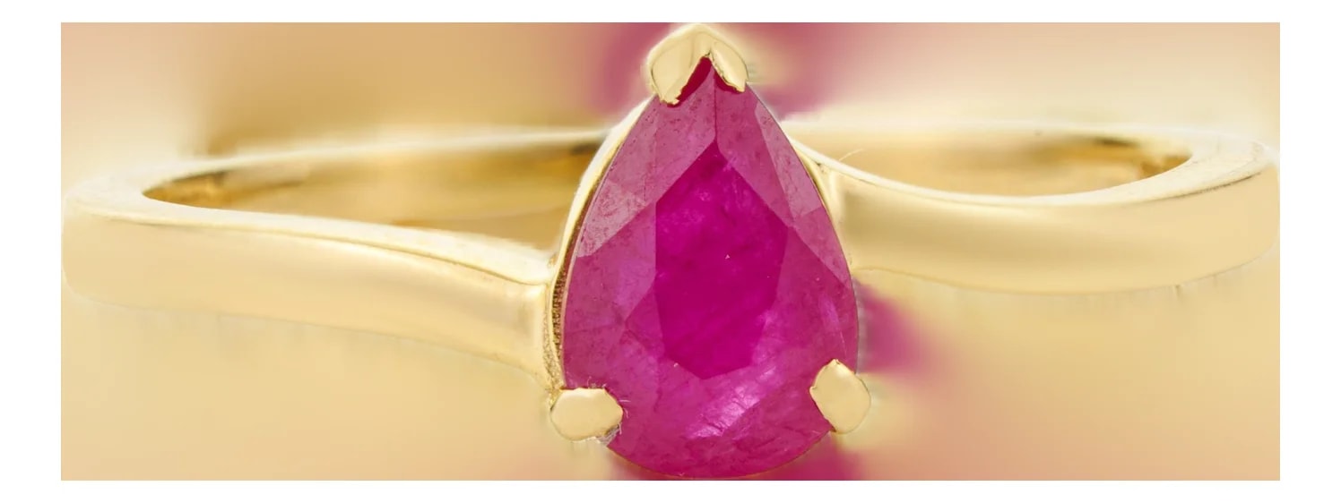 Estate Pear-Shaped Solitaire Size 4 in 14k Yellow Gold — Jewelry — resale