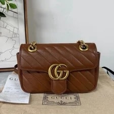 Gucci — Auth Gucci GG Marmont Diagonal Tone Chain Crossbody — Handbag — resale