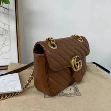 Auth Gucci GG Marmont Diagonal Tone Chain Crossbody 2