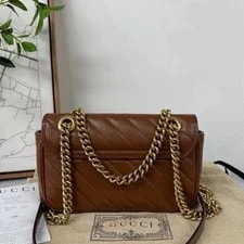 Auth Gucci GG Marmont Diagonal Tone Chain Crossbody 4