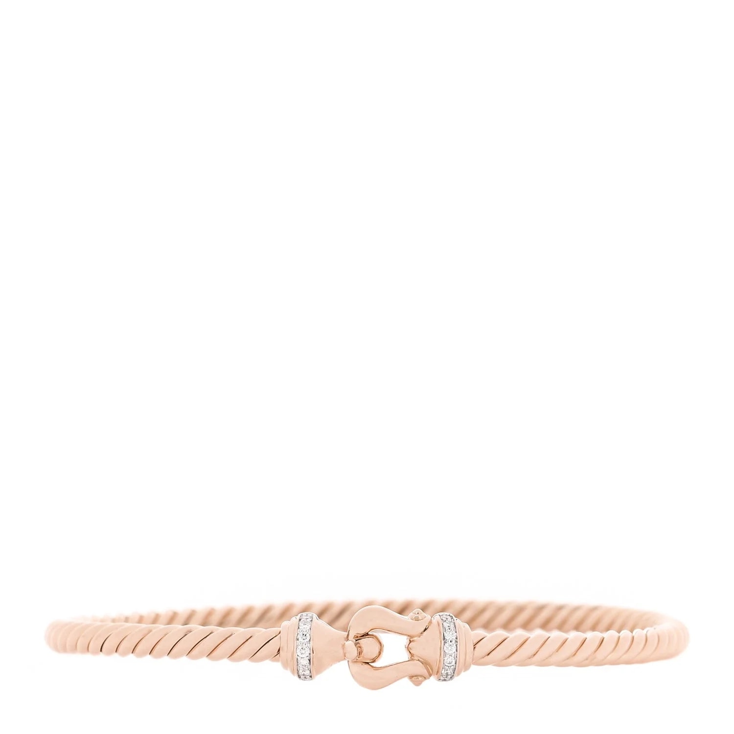 David Yurman — 18K Rose Gold 3.5mm Buckle Cablespira — Jewelry — resale