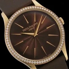 Patek Philippe Calatrava Diamond Bezel K18PG New Band 4897R-001 TO225047 2