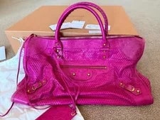 Balenciaga — Auth Balenciaga Work Dot City Large Box+Papers+Dustbag+extra Tassles — Handbag — resale