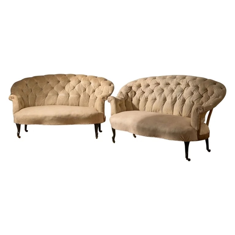 Pair of Napoleon III Buttoned Back — Furniture — resale
