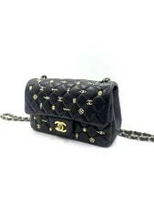 Auth Chanel Classic Flap Egypt Symbol Stud 3