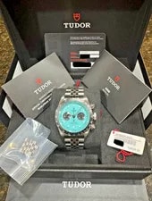 Tudor Black Bay Chrono 79360N 41mm Turquoise "Flamingo Blue" Auto Full Set 2
