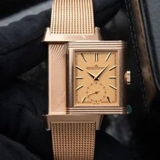 Jaeger-LeCoultre — Jaeger-LeCoultre Reverso Tribute Stickers Monoface Rose Gold Mesh Bracelet — Watch — resale