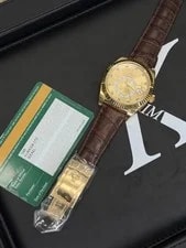 Open Date Rolex SkyDweller Champagne Arabic Dial on Leather 326138 Card 4
