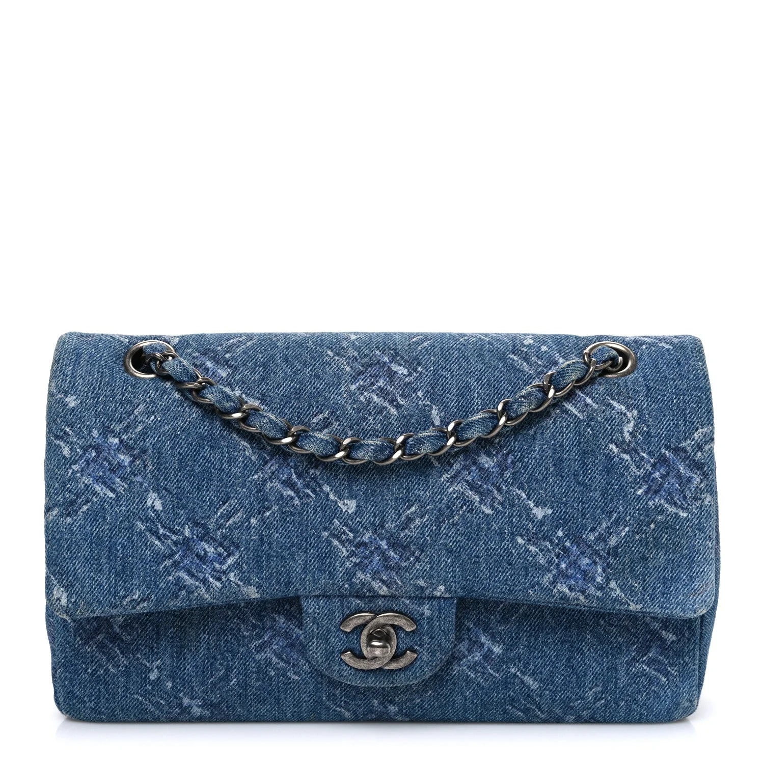 Chanel — Bleached Chain Medium Double Flap — Handbag — resale