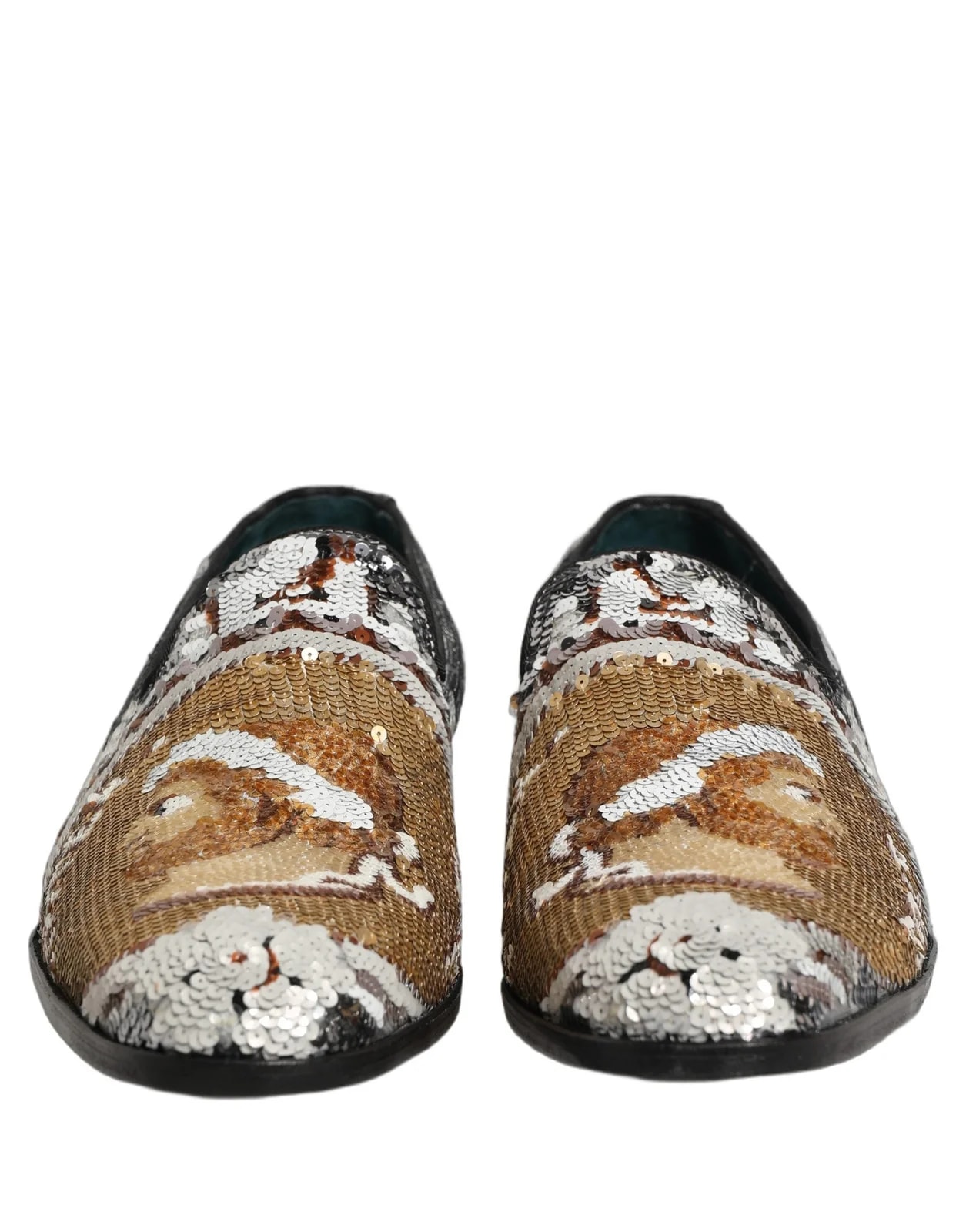 Dolce & Gabbana White Gold Sequined Slip on 2