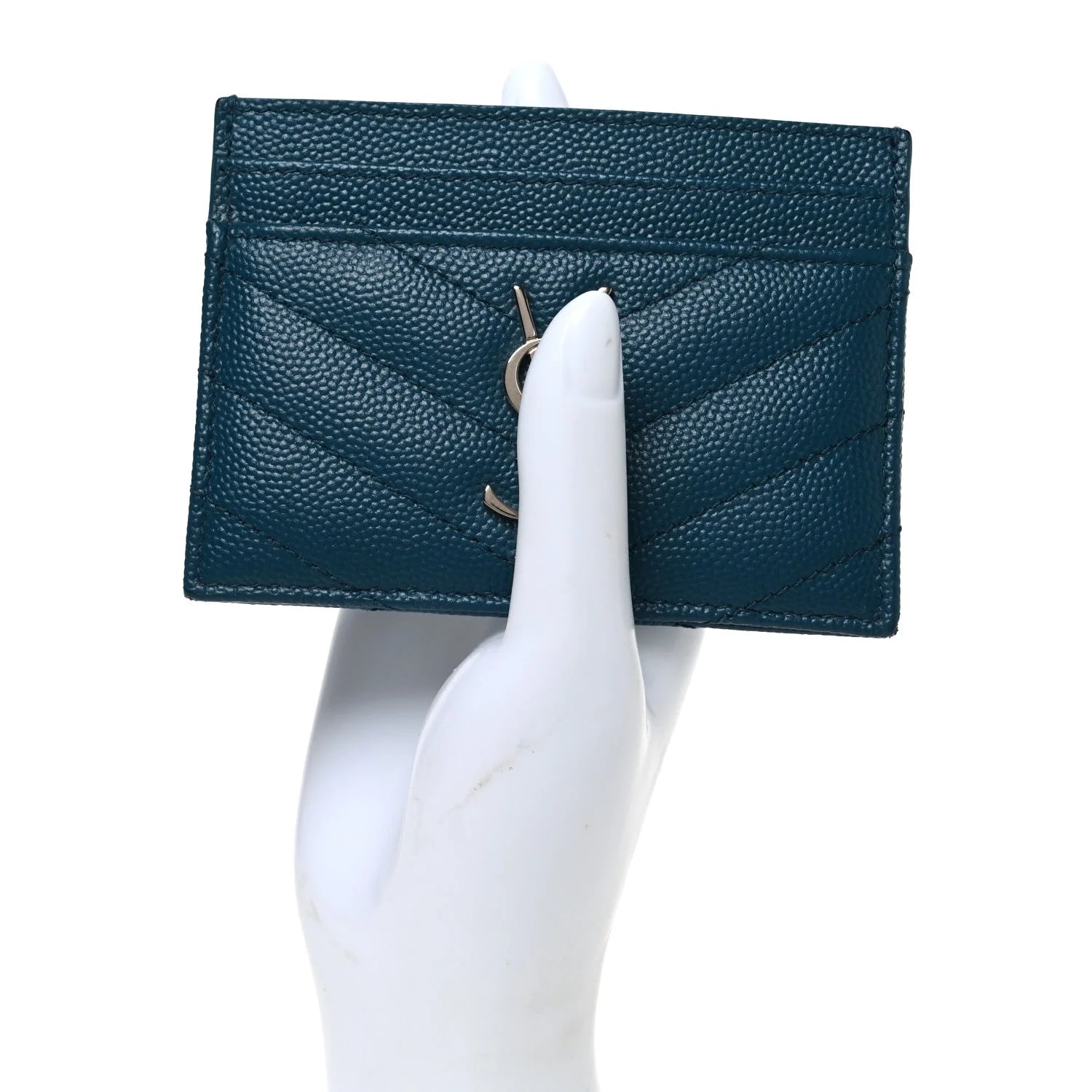 Grain de Poudre Chevron Credit Card Case Peacock 2