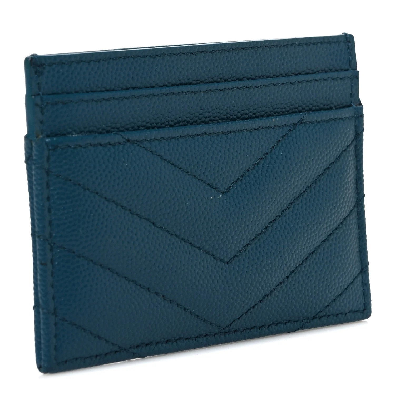 Grain de Poudre Chevron Credit Card Case Peacock 3