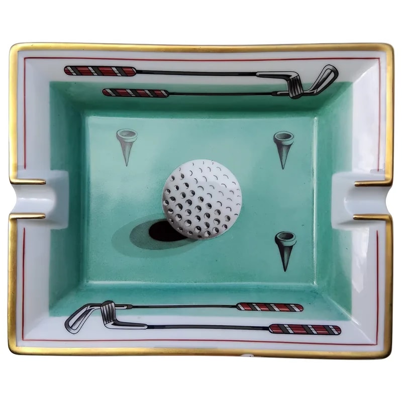 Hermès — Hermès Golf Print Cigar Ashtray Change Tray Porcelain — decorative_object — resale
