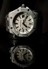 Audemars Piguet Royal Oak Offshore Diver 15710ST White Silver Dial Full Set 42mm 2