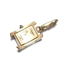 Cartier Pendant Top Sapphire Tank Charm K18YG Glass 185498 From Japan 3
