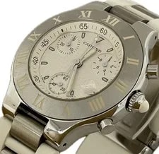 Cartier Must 21 Chronoscaph W10184U2 2424 Quartz Excellent A6374 4