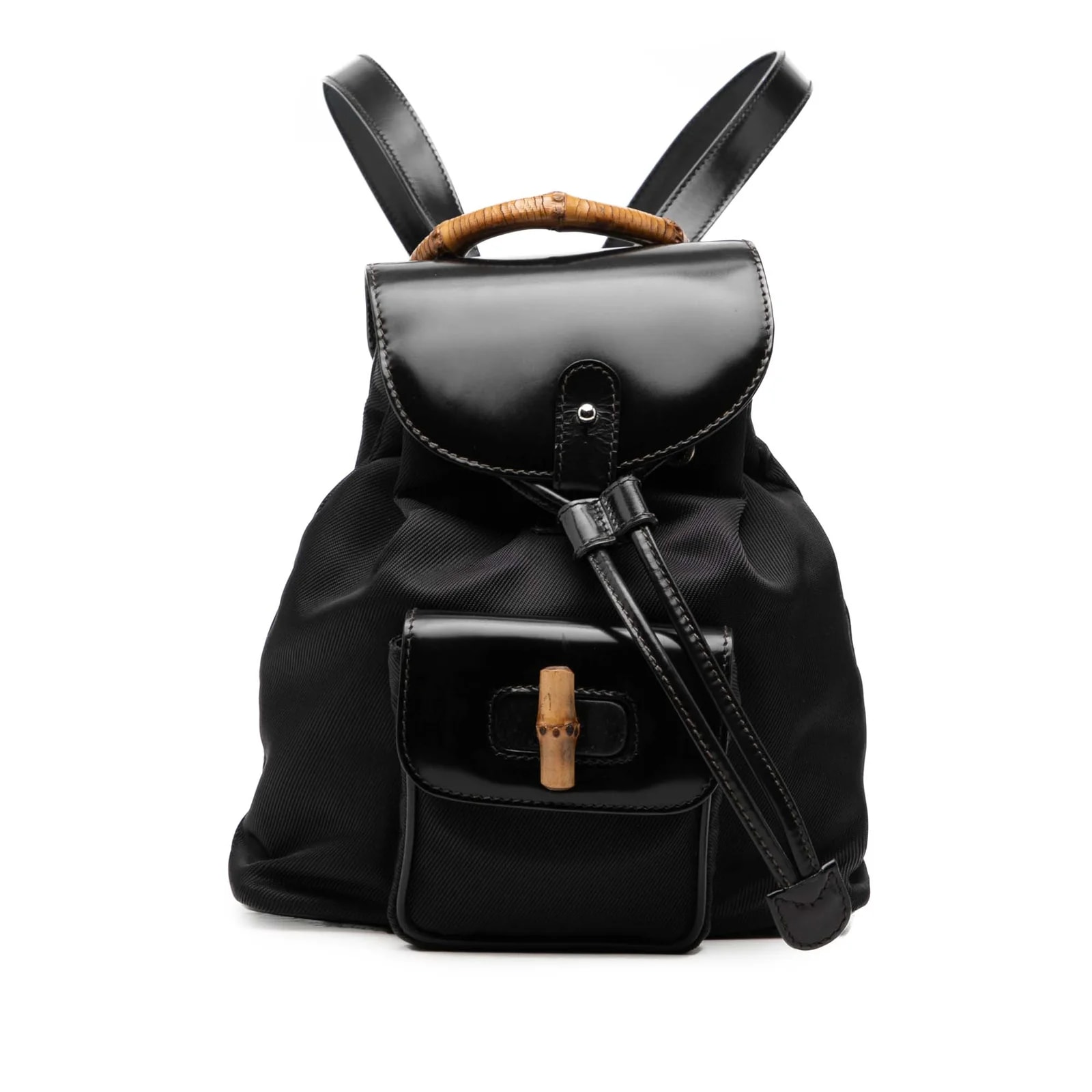 Gucci — and Bamboo Drawstring Backpack — Handbag — resale
