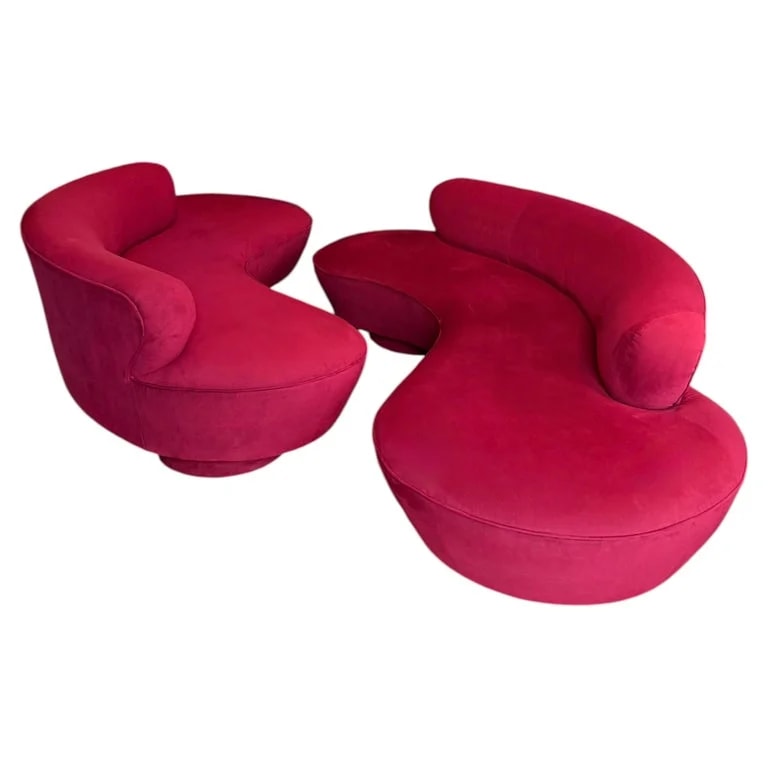 Vladimir Kagan — Vladimir Kagan Serpentine Cloud Curved for Directional, Signed Pair — Furniture — resale