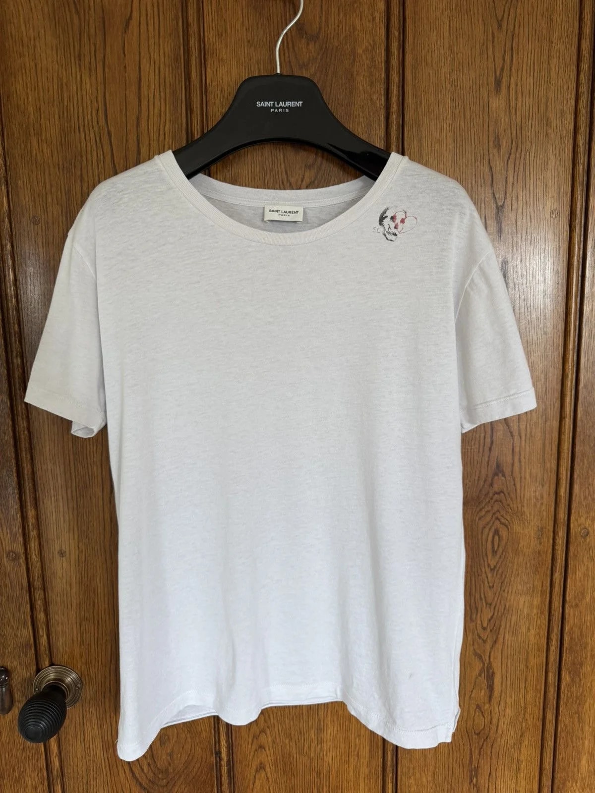 Saint Laurent — Saint Laurent Logo Skull T Shirt — streetwear — resale