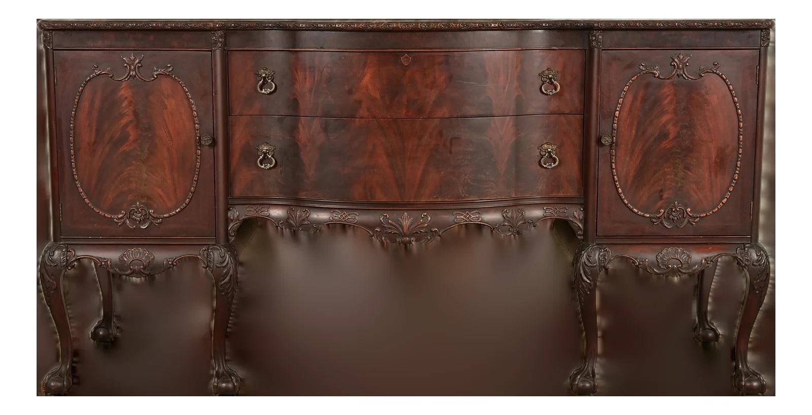 Romweber — Romweber Antique Chippendale Serpentine Front Sideboard Credenza, Circa 1920s — Furniture — resale