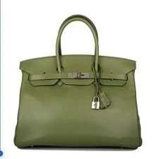 Hermès — Authentic Hermes Pelouse Birkin 35cm in With Palladium Hardware — Handbag — resale