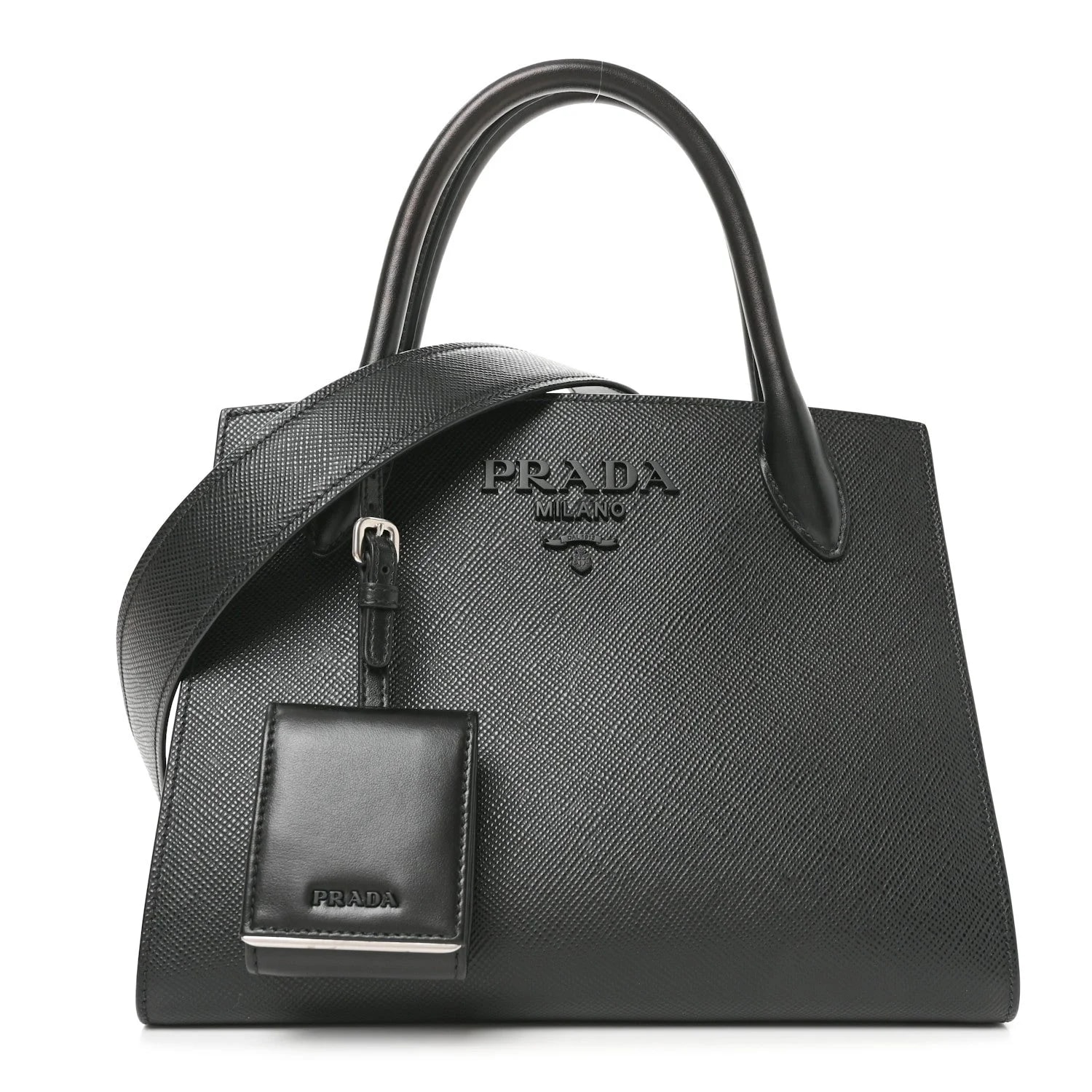 Prada — Small Monochrome Top Handle — Handbag — resale