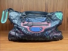 Balenciaga Graffiti Satchel Top Handle, Medium, Detachable Strap 4