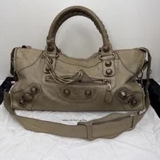 Balenciaga — Balenciaga 2Way City Large Rose Gold Giant Studs — Handbag — resale