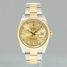 126333 Rolex DateJust 41 Two Tone Yellow Gold 41mm Champagne Stick 2